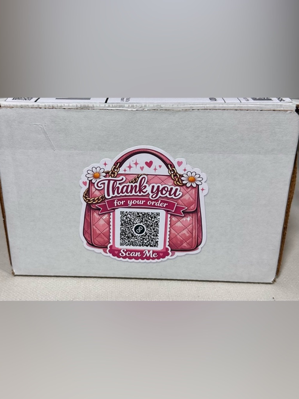 Pink Handbag "Thank You for Your Order" QR Stickers - Set of 36 - Picture 2 of 3